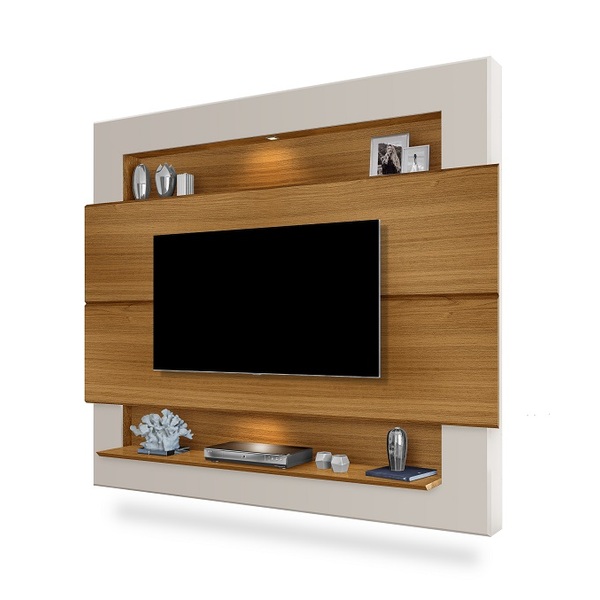 Painel Suspenso Riviera 163cm Com Led Cor Carvalho / Off White