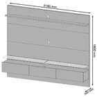 Painel Suspenso Vidratto 218cm 03 Gavetas Freijó/off White -