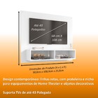 Painel Suspenso Viena Para Tv Até 43 Polegadas 2 Nichos 1 08