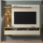 Painel Trend Off White/cinamomo/ripado – Bechara Móveis