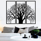 Painel Trio Galhos Secos Quadro Vazado Decoração Mdf Parede P