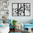 Painel Trio Notas Musicais Quadro Vazado Decorativo Mdf Pared