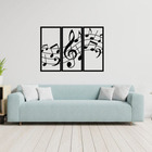 Painel Trio Notas Musicais Quadro Vazado Decorativo Mdf Pared