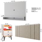 Painel Tv 50 Polegadas Branco Cabeceira Cama Casal 1,40 Bege
