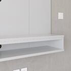 Painel Tv 50 Polegadas Branco Cabeceira Cama Casal 1,40 Bege