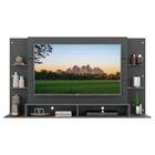 Painel Tv 60" C/ Suporte E Prateleiras De Vidro Nairóbi Multi