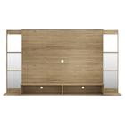 Painel Tv 60" C/ Suporte, Espelho E Prateleiras De Vidro Nair