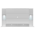 Painel Tv 60" Com 2 Leds E Prateleiras De Vidro Vegas Multimó