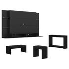 Painel Tv 60" Com Aparador, Mesa De Centro E Mesa Lateral Nai