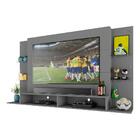 Painel Tv 60" Com Prateleiras De Vidro Brasil Multimóveis Br2