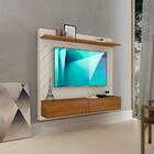 Painel Tv 60 Polegadas Carvalho Off White Meline Luapa