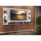 Painel Tv 65" Com 2 Leds E Prateleiras De Vidro Vegas Premium
