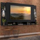 Painel Tv 65" Com 2 Leds E Prateleiras De Vidro Vegas Premium