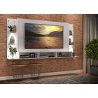 Painel Tv 65" Com 4 Leds E Prateleiras De Vidro Vegas Premium