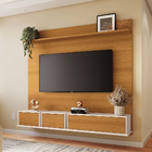 Painel Tv 70 Pol 180cm Bancada Suspensa Eren Cinamomo/off Whi