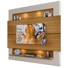 Painel Tv 75 Polegadas Com Luzes Led Milão Carvalho Off White