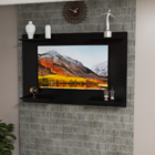 Painel Tv Até 50 Pol Em Mdf C/ Prateleiras P/ Decoração Preto