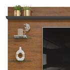 Painel Tv Até 60 Polegadas Prateleiras Vidro Freijó Cinza Urb