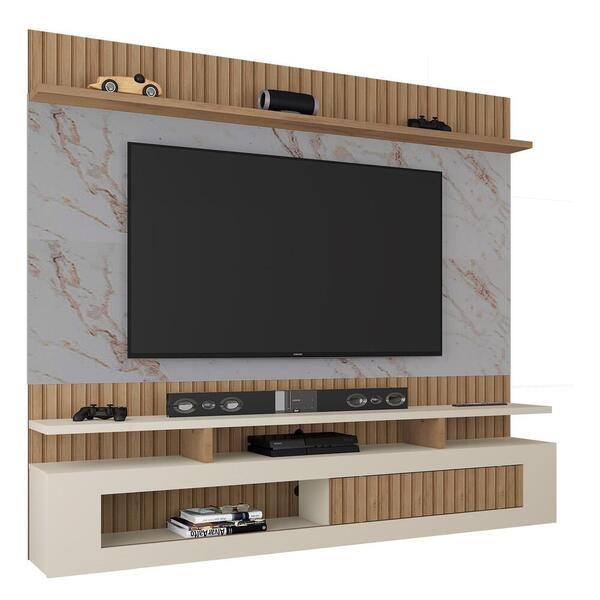 Painel Tv Até 65" C/ Porta Flex De Vidro Multimóveis Cr45207