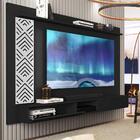 Painel Tv Quarto 170 Cm Com Prateleira E Nichos Preto E Branc