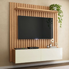 Painel Tv Ripado 1,78m Com 2 Portas Dalla Costa 100% Mdf  Fre