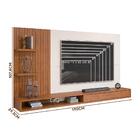 Painel Tv Sala Até 60 Polegadas Ripado Freijó Off White Bento