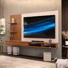 Painel Tv Sala Até 60 Polegadas Ripado Freijó Off White Bento