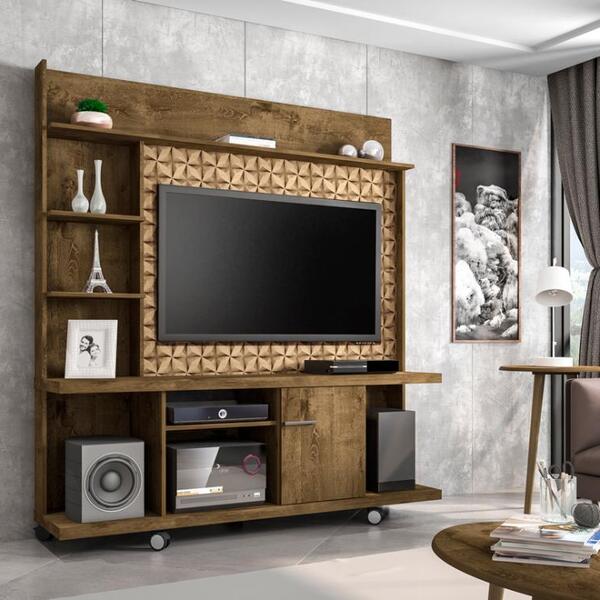 Painel Tv Taurus Com Rack Bancada Cor Madeira/madeira 3d