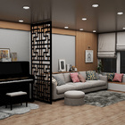 Painel Vazado Divisória Mdf Shangai Preto - 1 20x2 40m