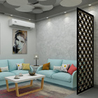 Painel Vazado Divisória Mdf Valência Preto - 0 60x2 40m