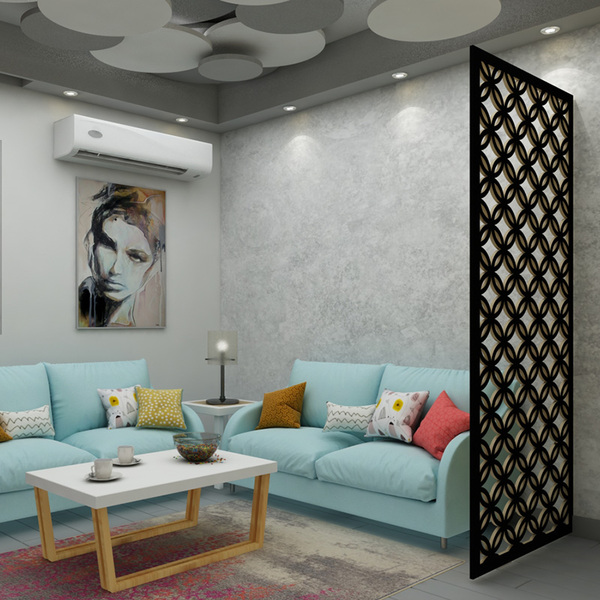 Painel Vazado Divisória Mdf Valência Preto - 0 60x2 60m