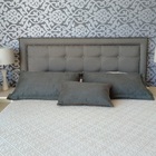 Painel Veneza Diamond 10 2 Tachas Linho Cinza Queen 160 X 60