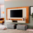 Painel Versátilis 2,18m Ripado E Painel Arcus Com Led Nicho A