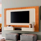 Painel Versátilis 2,18m Ripado E Painel Arcus Com Led Nicho A