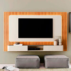 Painel Versátilis 2,18m Ripado E Painel Arcus Com Led Nicho A