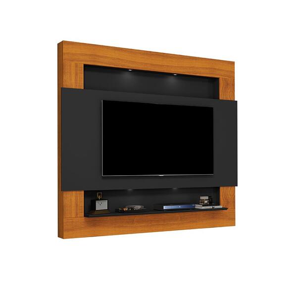 Painel Vicenza Até 75 Polegadas Suspenso Preto Freijó