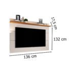 Painel Vivare 1.36 Off White/Nature – Germai Móveis