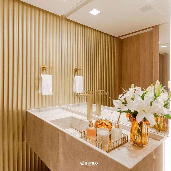 Painel Waves 155 Santa Luzia Br 15cm - Champanhe - Champanhe