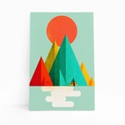 Paisagem Abstrato Minimalista Colorido Quadro Canvas 60x40cm