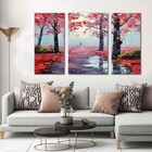 Paisagem Arvore Caminho 3 Peças