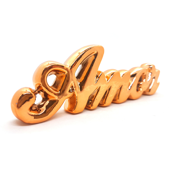 Palavra Amor Cerâmica Decorativa Enfeite Detalhado Mesa Rosa