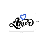 Palavra De Parede Decorativo Amor Coração Mdf 6mm Azul 40x25cm