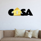 Palavra De Parede Decorativo Casa Home Mdf 6mm Dourado 60x20cm