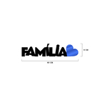 Palavra De Parede Decorativo Familia Coração Mdf 6mm Azul 40x