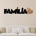 Palavra De Parede Decorativo Familia Coração Mdf 6mm Bronze 5