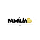 Palavra De Parede Decorativo Familia Coração Mdf 6mm Dourado