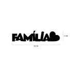 Palavra De Parede Decorativo Familia Coração Mdf 6mm Preto 60