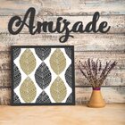 Palavra Decorativa Amizade Lettering Para Parede - Laqueado 6