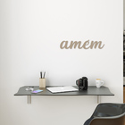 Palavra Decorativa De Parede Em Mdf Amém - Cor Fendi