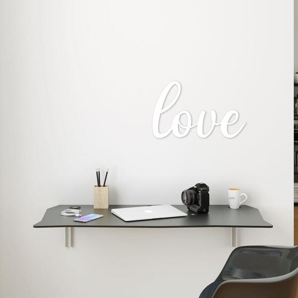 Palavra Decorativa De Parede Em Mdf Love Branco